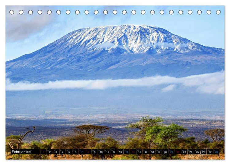 Produktbild: Kilimanjaro - das Dach Afrikas (Tischkalender 2026 DIN A5 quer), CALVENDO Monatskalender