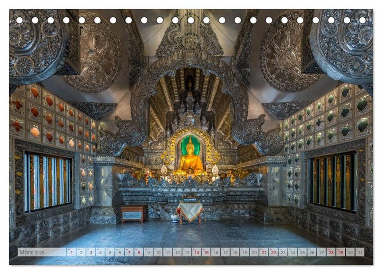 Produktbild: BUDDHA - Buddhistische Tempel in Nordthailand (Tischkalender 2026 DIN A5 quer), CALVENDO Monatskalender