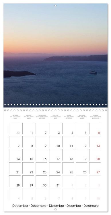 Produktbild: Santorini, Une perle de la M&eacute;diterran&eacute;e (Calendrier mural carr&eacute; 2026 30x30 cm) Calendrier double avec une page pour vos prises de notes