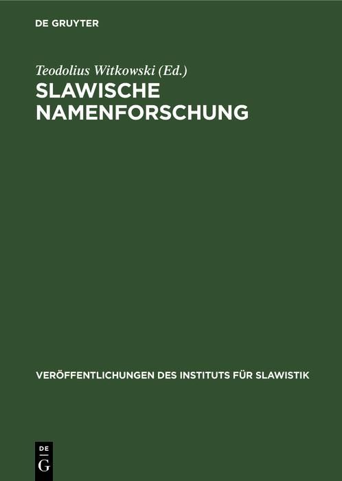 Produktbild: Slawische Namenforschung