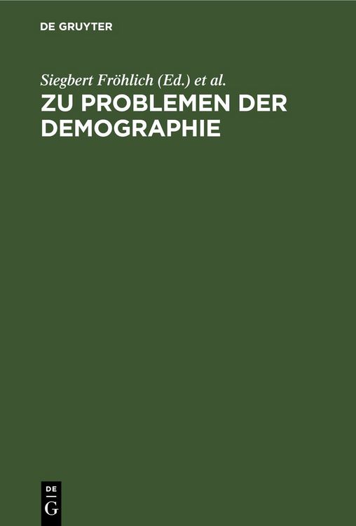 Produktbild: Zu Problemen der Demographie