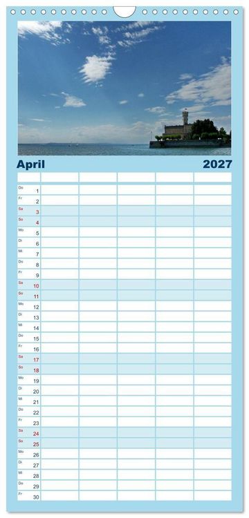 Produktbild: Familienplaner 2027 - Ein Jahr am BODENSEE mit 5 Spalten (Wandkalender, 21 x 45 cm) CALVENDO