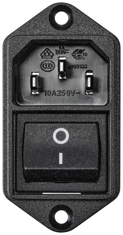 Produktbild: TRU COMPONENTS TC-10088376 Kaltger&auml;te-Steckverbinder C14 Stecker, Einbau vertikal Gesamtpolzahl: 3 10 A Schwarz 1 St.