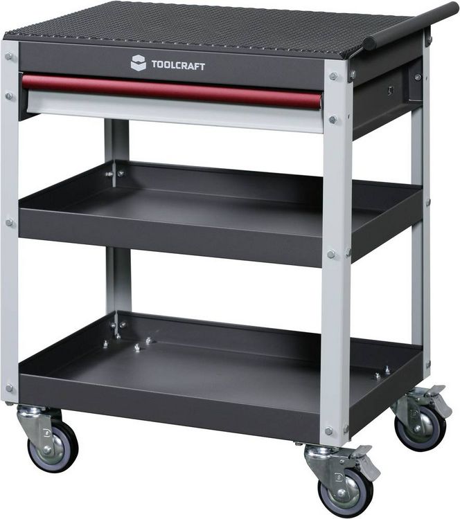 Produktbild: TOOLCRAFT 553942 Servicewagen Herstellerfarbe: Grau, Lichtgrau, Rot