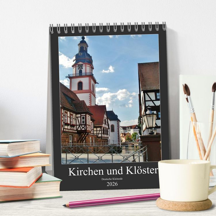 Produktbild: Kirchen und Kl&ouml;ster deutsche Kleinode (Tischkalender 2026 DIN A5 hoch), CALVENDO Monatskalender