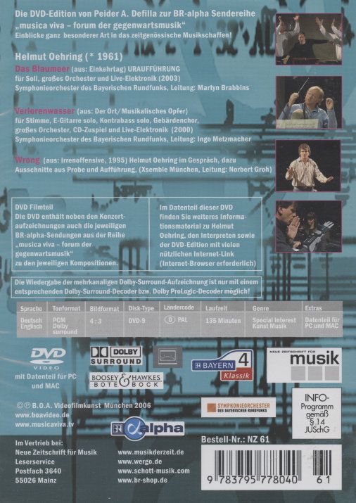 Produktbild: Musica Viva 5 - Helmut Oehring: Weit auseinander liegende Tage