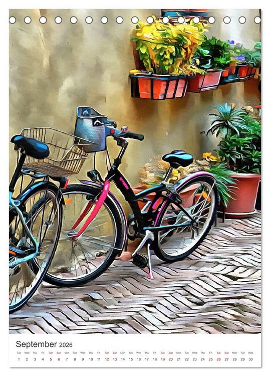 Produktbild: A Year Of Bicycles (Desk Calendar 2026 DIN A5 portrait), CALVENDO 12 Month DeskCalendar