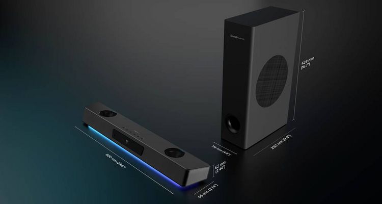 Produktbild: CREATIVE Sound Blaster Katana V2X, 2.1 Soundbar, HDMI ARC, USB Audio, SXFI, Optical-In