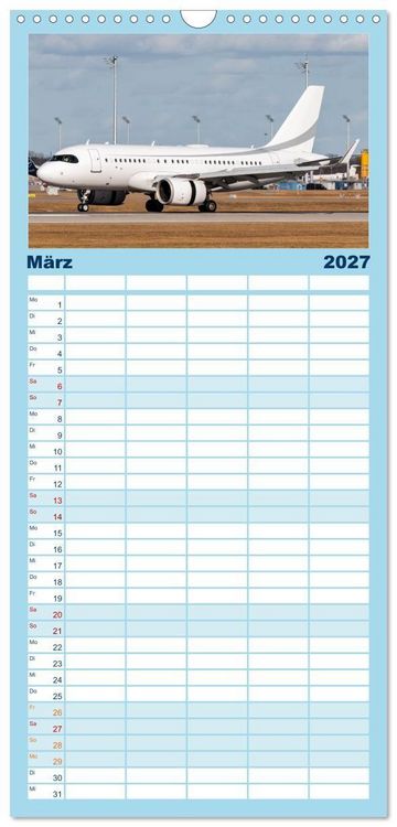 Produktbild: Familienplaner 2027 - Airbus A320 Das Brot und Butter Flugzeug mit 5 Spalten (Wandkalender, 21 x 45 cm) CALVENDO