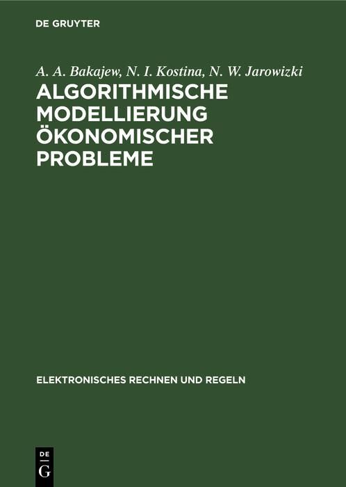 Produktbild: Algorithmische Modellierung &ouml;konomischer Probleme