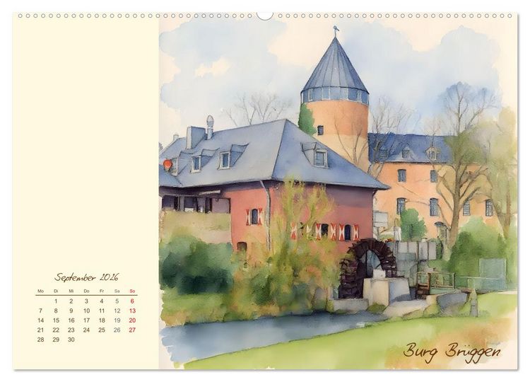 Produktbild: Schl&ouml;sser und Burgen - Romantische Reise durch Nordrhein-Westfalen (Wandkalender 2026 DIN A2 quer), CALVENDO Monatskalender