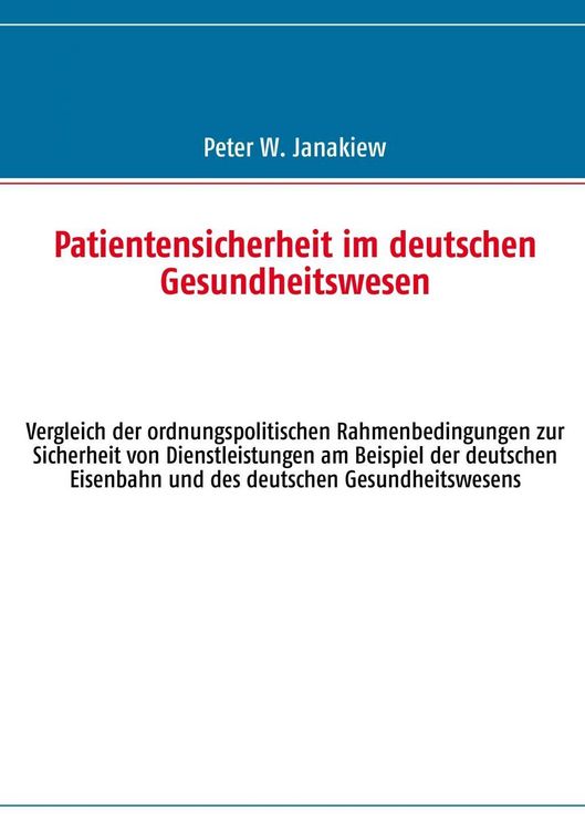 Produktbild: Patientensicherheit im deutschen Gesundheitswesen