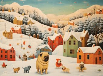 Produktbild: CALVENDO Puzzle Hunde spielen in einer Winterlandschaft lustig im Schnee | 2000 Teile Lege-Gr&ouml;&szlig;e 90x67cm Foto-Puzzle f&uuml;r gl&uuml;ckliche Stunden