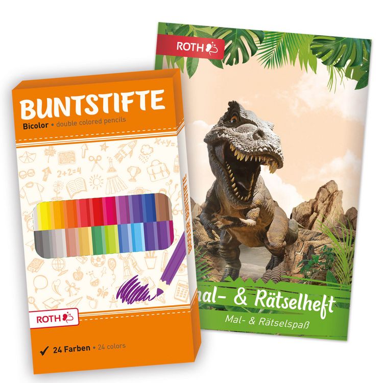 Produktbild: Ausmal-Set+Buntstifte, Tyrannosaurus