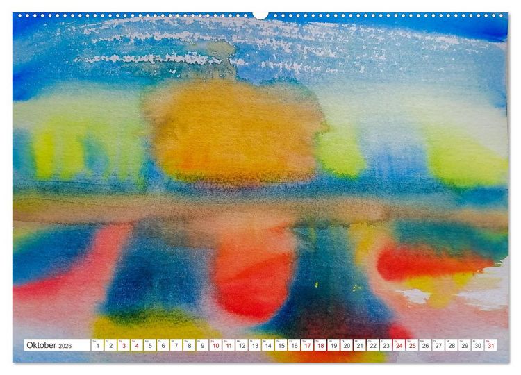 Produktbild: Roland Reiff Aquarelle Himmelslanschaften (hochwertiger Premium Wandkalender 2026 DIN A2 quer), Kunstdruck in Hochglanz