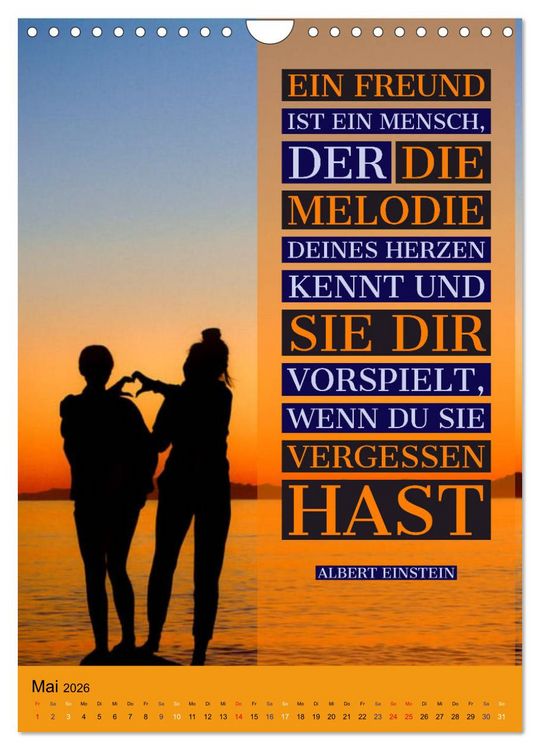 Produktbild: Freundschaft Weisheiten und Zitate (Wandkalender 2026 DIN A4 hoch), CALVENDO Monatskalender