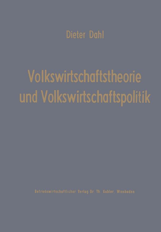 Produktbild: Volkswirtschaftstheorie und Volkswirtschaftspolitik