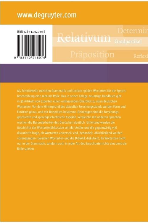 Produktbild: Handbuch der deutschen Wortarten