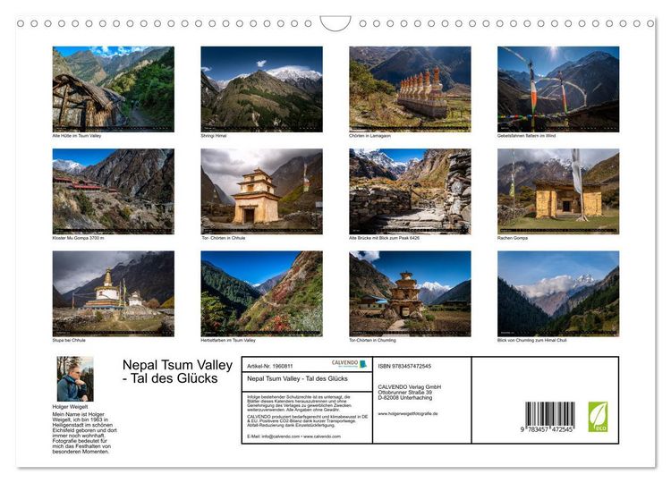 Produktbild: Nepal Tsum Valley - Tal des Gl&uuml;cks (Wandkalender 2026 DIN A3 quer), CALVENDO Monatskalender