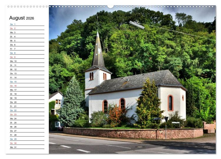Produktbild: Sa(ar)krale Baukunst - Kapellen im Saarland (hochwertiger Premium Wandkalender 2026 DIN A2 quer), Kunstdruck in Hochglanz