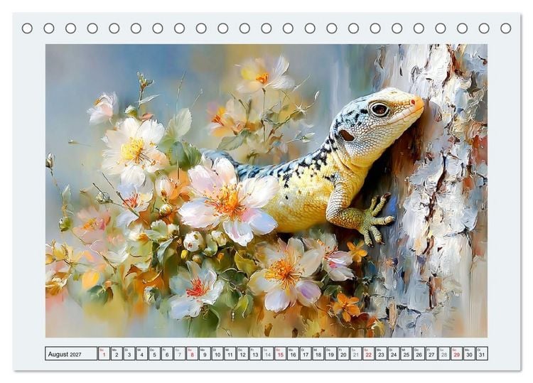 Produktbild: Echsenzauber. Farbenfrohe Reptilien (Tischkalender 2027 DIN A5 quer), CALVENDO Monatskalender