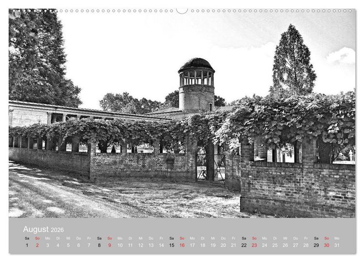 Produktbild: Potsdam schwarz auf wei&szlig; (hochwertiger Premium Wandkalender 2026 DIN A2 quer), Kunstdruck in Hochglanz