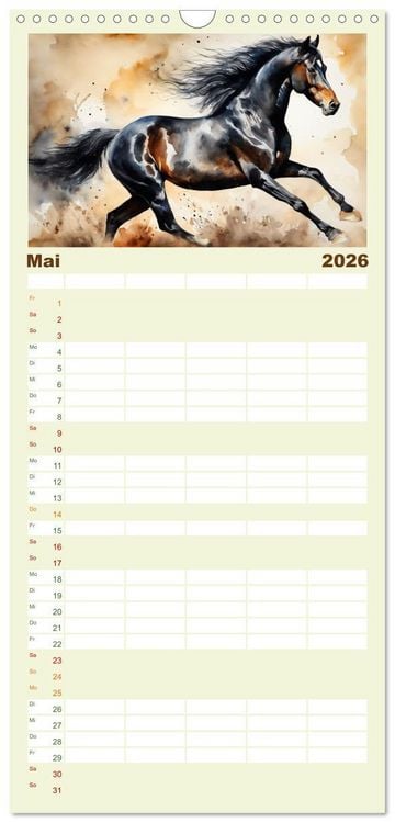 Produktbild: Familienplaner 2026 - Elegant und anmutig mit 5 Spalten (Wandkalender, 21 x 45 cm) CALVENDO