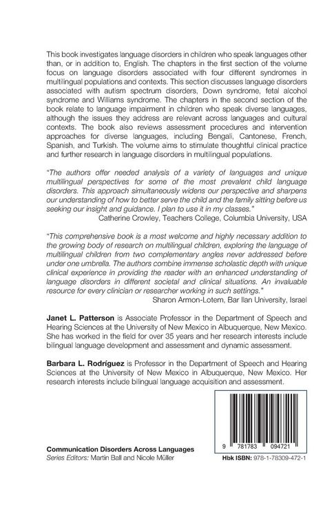 Produktbild: Multilingual Perspectives on Child Language Disorders