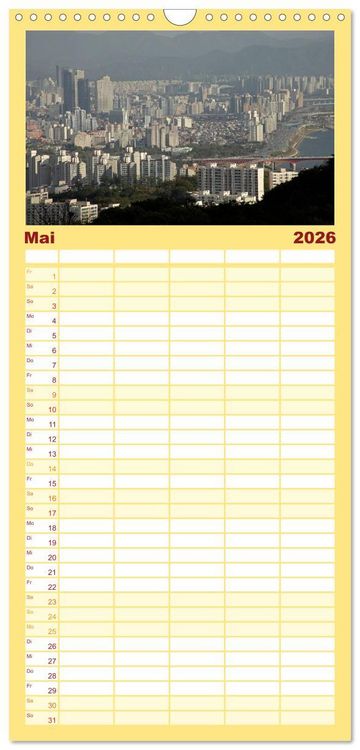 Produktbild: Familienplaner 2026 - Seoul mit 5 Spalten (Wandkalender, 21 x 45 cm) CALVENDO