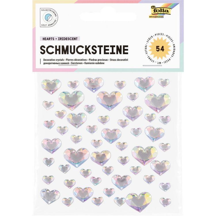 Produktbild: Schmucksteine HEARTS IRID., selbstkleb.