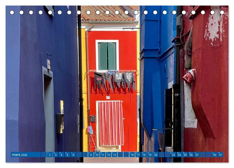 Produktbild: Le linge de Burano (Calendrier de bureau 2026 DIN A5 vertical), CALVENDO calendrier mensuel
