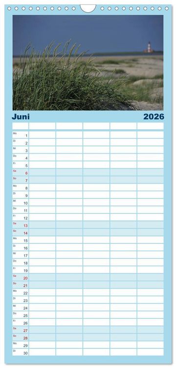 Produktbild: Familienplaner 2026 - St. Peter Ording mit 5 Spalten (Wandkalender, 21 x 45 cm) CALVENDO