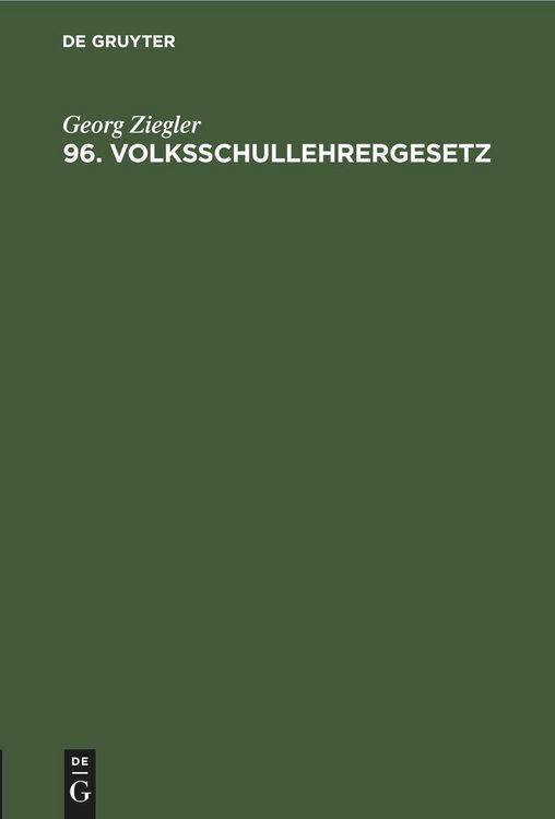 Produktbild: 96. Volksschullehrergesetz