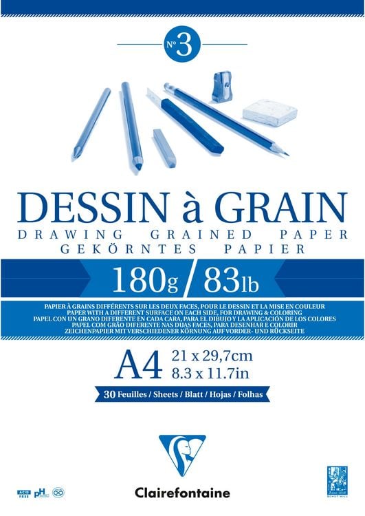 Produktbild: Zeichenblock A4 verleimt, 21x29,7cm, 180g, 30 Blatt