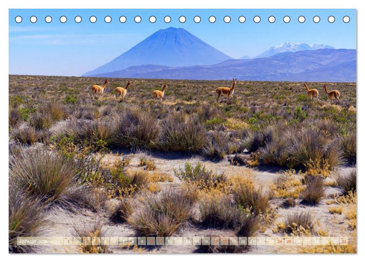 Produktbild: Bekanntes und Unbekanntes Peru (Tischkalender 2026 DIN A5 quer), CALVENDO Monatskalender