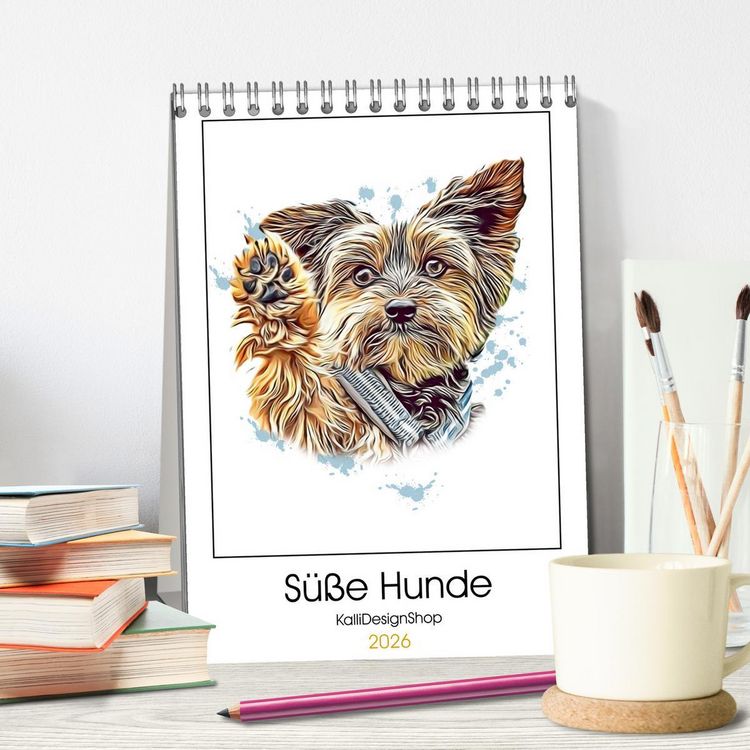 Produktbild: S&uuml;&szlig;e Hunde (Tischkalender 2026 DIN A5 hoch), CALVENDO Monatskalender