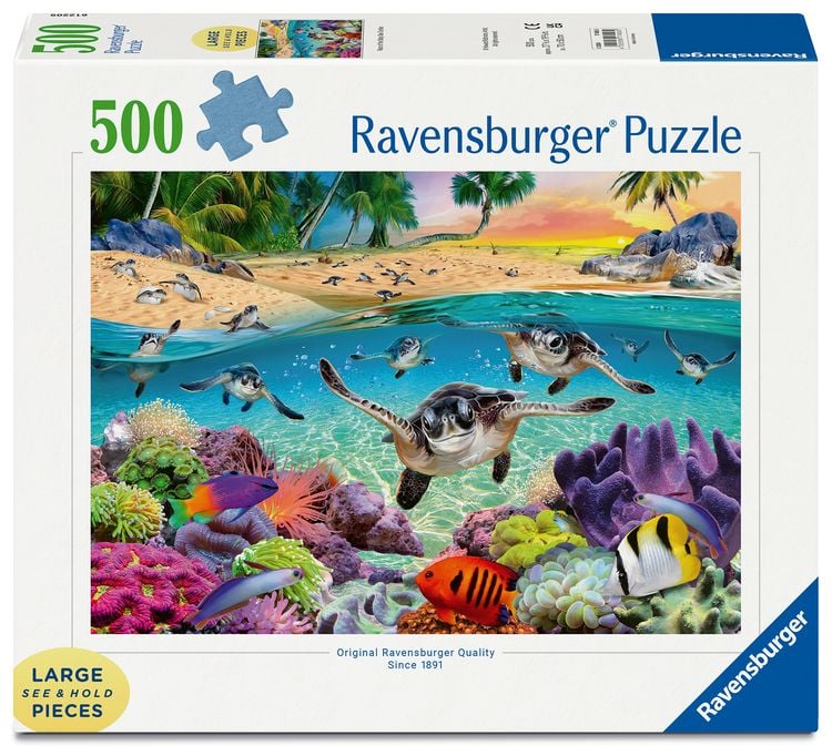 Produktbild: Erwachsenenpuzzle 500 Large Pieces - Meeresschildkr&ouml;ten