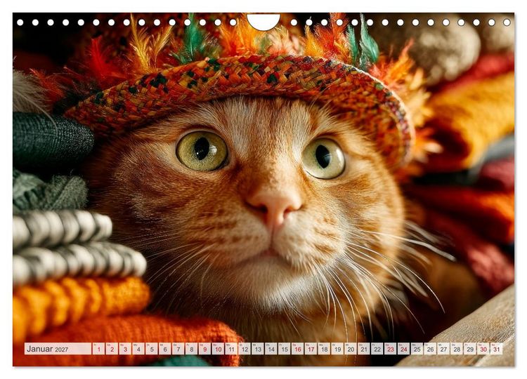 Produktbild: Katzen - Jeder Moment ein Abenteuer (Wandkalender 2027 DIN A4 quer), CALVENDO Monatskalender