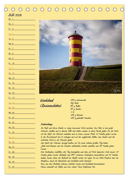 Produktbild: Ostfriesland - Appetit auf mehr / Geburtstagskalender (Tischkalender 2026 DIN A5 hoch), CALVENDO Monatskalender