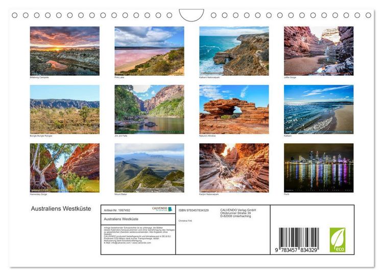 Produktbild: Australiens Westk&uuml;ste (Wandkalender 2026 DIN A4 quer), CALVENDO Monatskalender