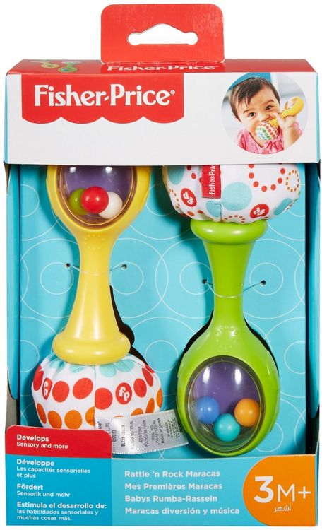 Bild vom Artikel Fisher Price - Babys Rumba-Rasseln mit Stoff, Baby-Spielzeug, Greifling vom Autor 