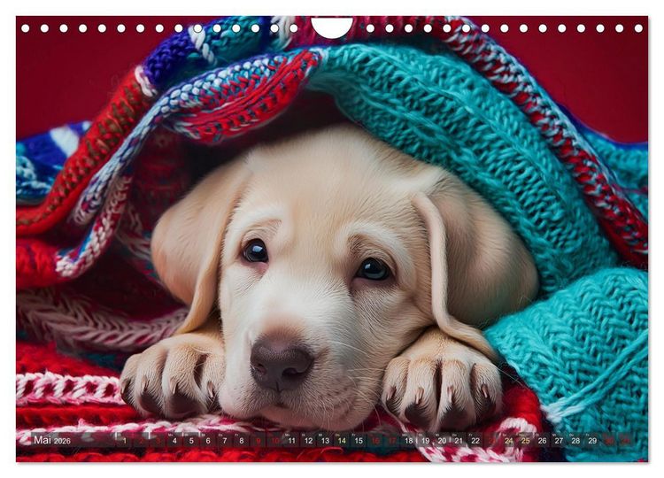 Produktbild: Welpen im Kuschelmodus - Herzerw&auml;rmende kleine Labrador Retriever (Wandkalender 2026 DIN A4 quer), CALVENDO Monatskalender