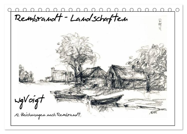 Produktbild: Rembrandt Landschaften wgVoigt (Tischkalender 2026 DIN A5 quer), CALVENDO Monatskalender