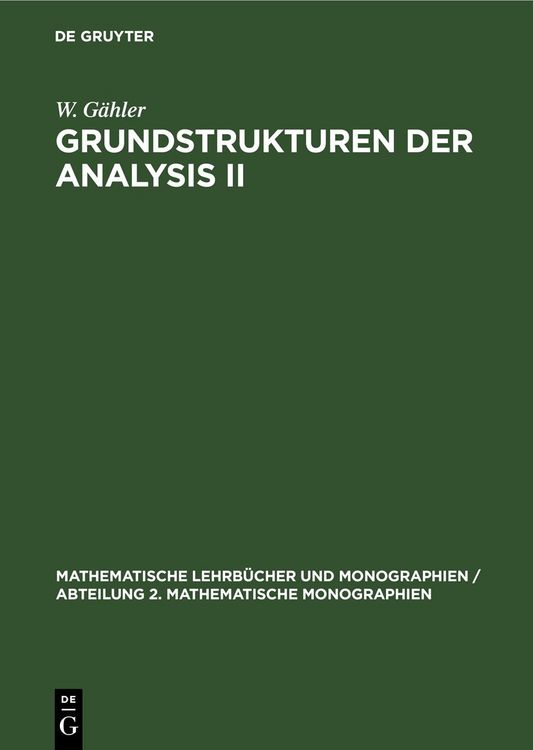 Produktbild: Grundstrukturen der Analysis II