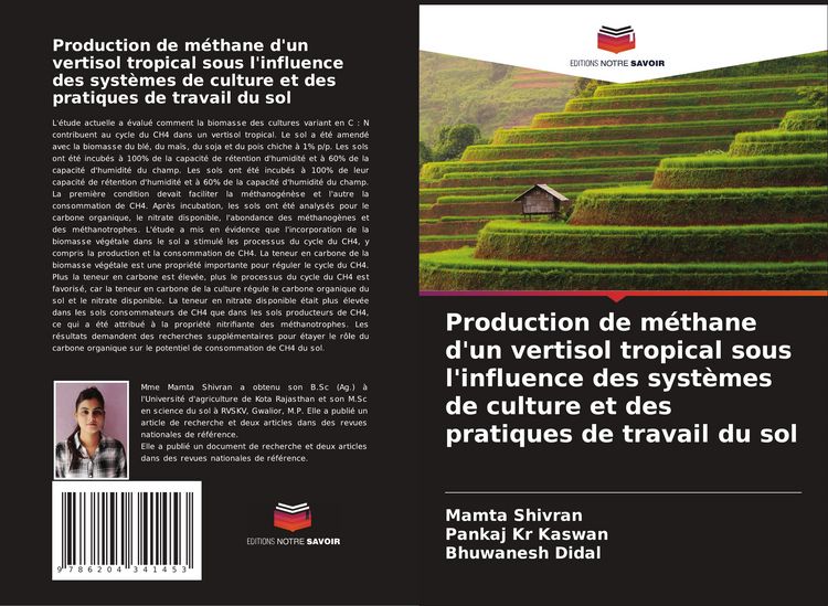 Produktbild: Production de m&eacute;thane d'un vertisol tropical sous l'influence des syst&egrave;mes de culture et des pratiques de travail du sol
