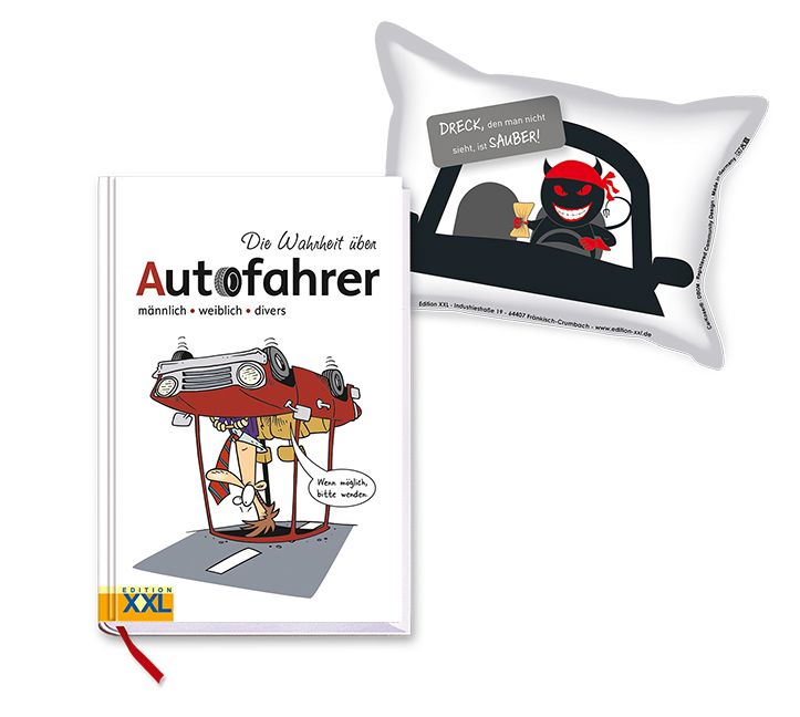 Produktbild: Die Wahrheit &uuml;ber Autofahrer (Buch) mit Scheibenschwamm