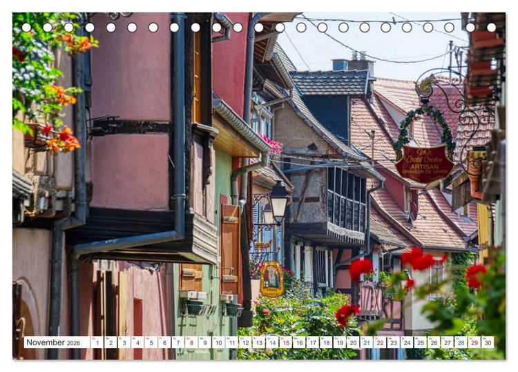 Produktbild: Eguisheim - Eines der sch&ouml;nsten D&ouml;rfer Frankreichs (Tischkalender 2026 DIN A5 quer), CALVENDO Monatskalender