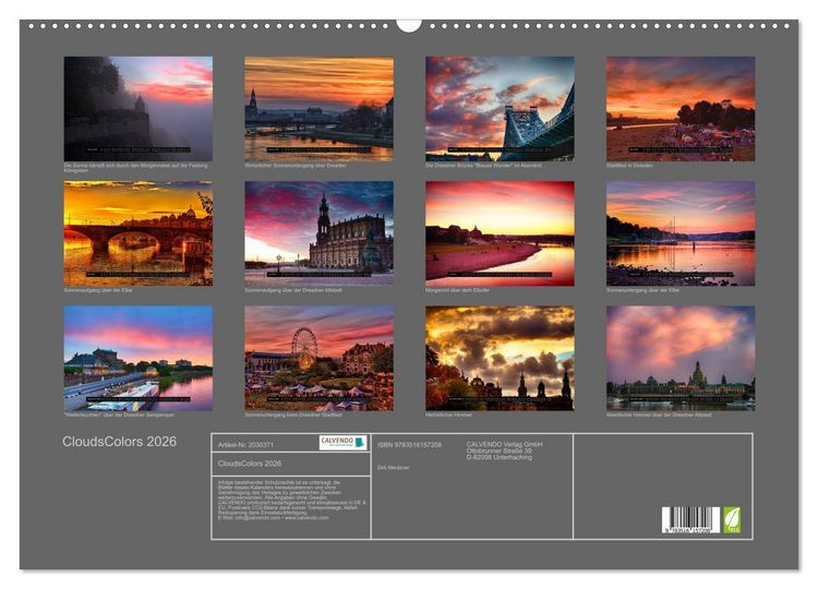 Produktbild: CloudsColors 2026 (Wandkalender 2026 DIN A2 quer), CALVENDO Monatskalender