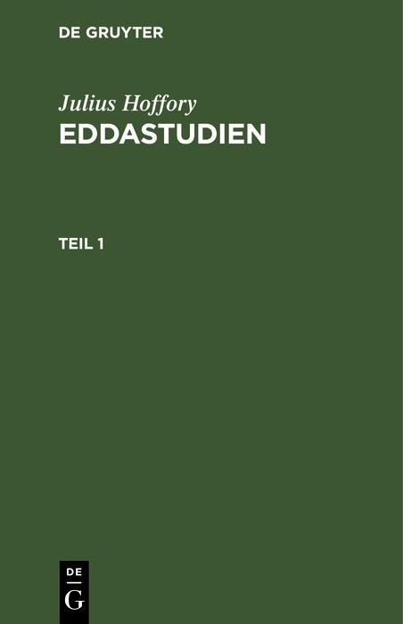 Produktbild: Julius Hoffory: Eddastudien. Teil 1