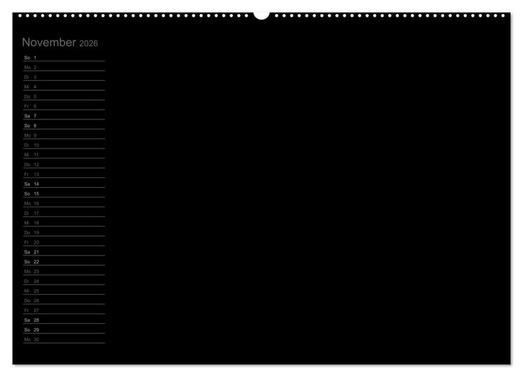 Produktbild: Bastel-Geburtstagskalender schwarz / Geburtstagskalender (Wandkalender 2026 DIN A2 quer), CALVENDO Monatskalender